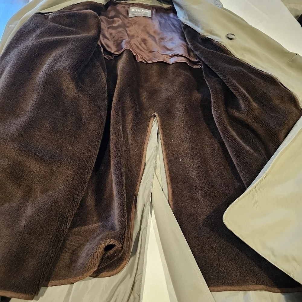 VTG Classic Oakton Ltd Trench Coat 46 L Brown Taupe Removable Liner Rain Jacket